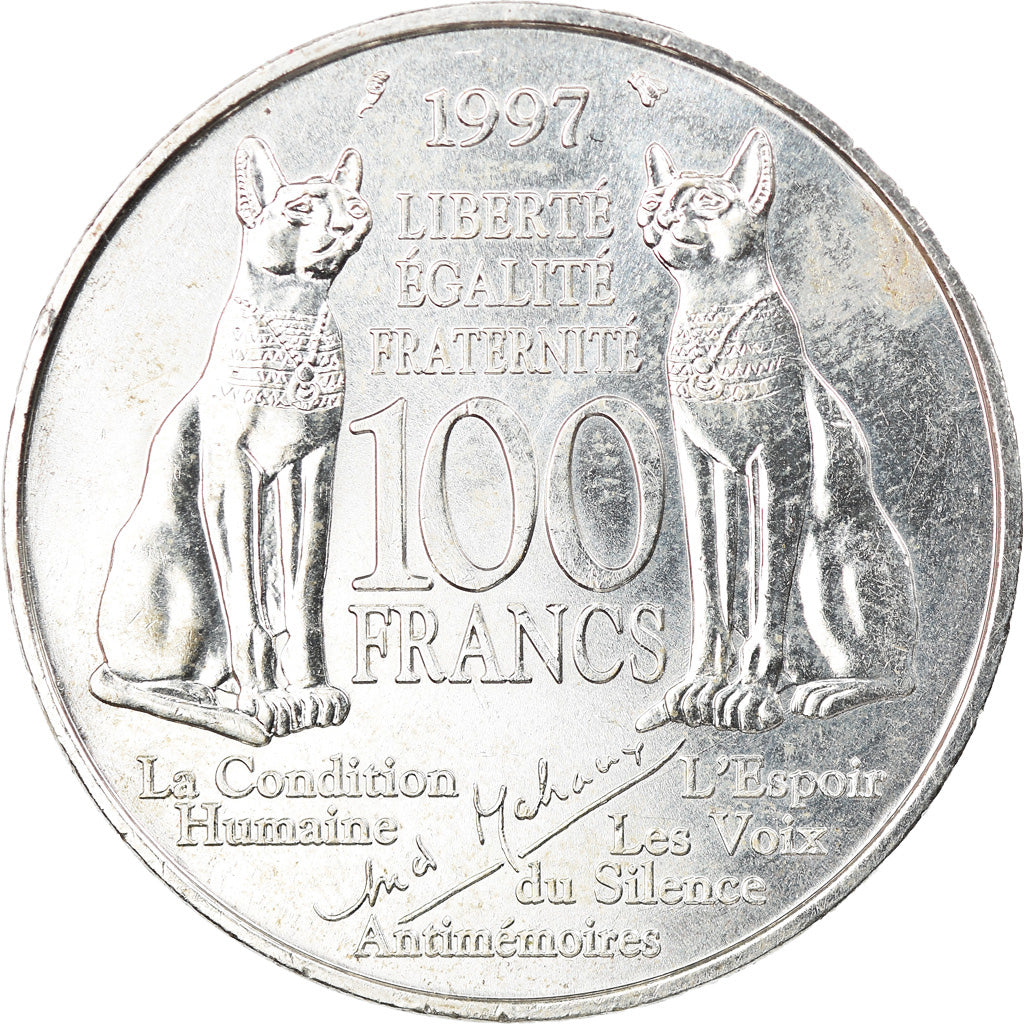 Coin, France, André Malraux, 100 Francs, 1997, AU(55-58), Silver, KM:1188