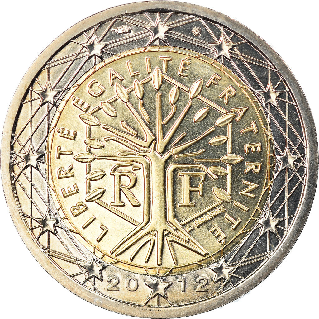 France, 2 Euro, 2012, Paris, BU, MS(65-70), Bi-Metallic, Gadoury:8a., KM:1414