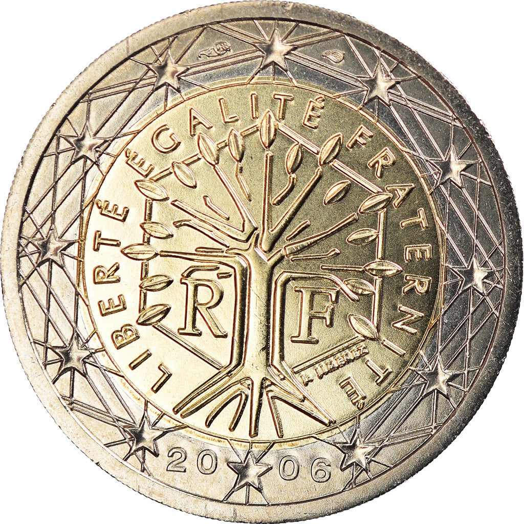 France, 2 Euro, 2006, Paris, BU, MS(65-70), Bi-Metallic, Gadoury:8., KM:1289