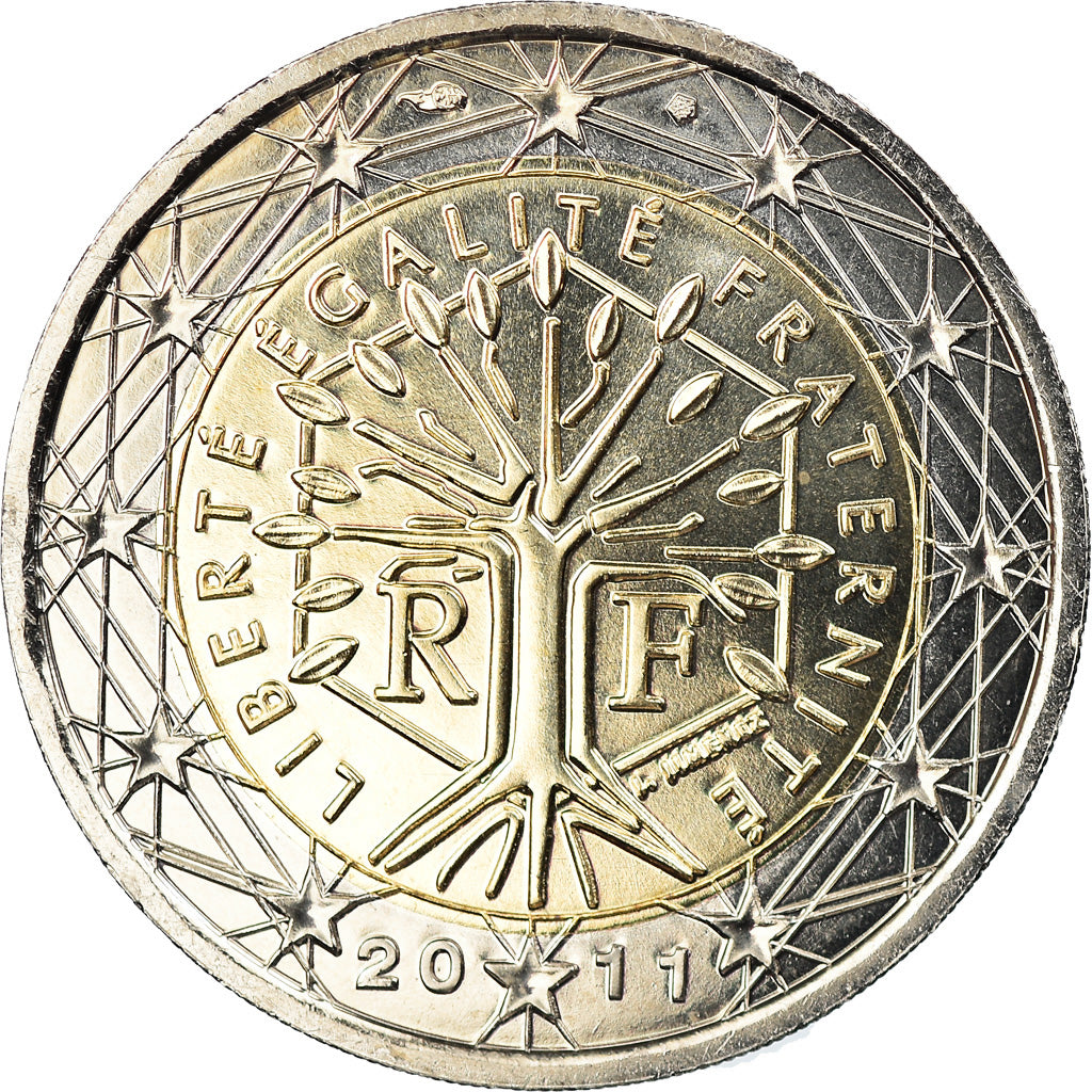 France, 2 Euro, 2011, Paris, BU, MS(65-70), Bi-Metallic, Gadoury:8a., KM:1414