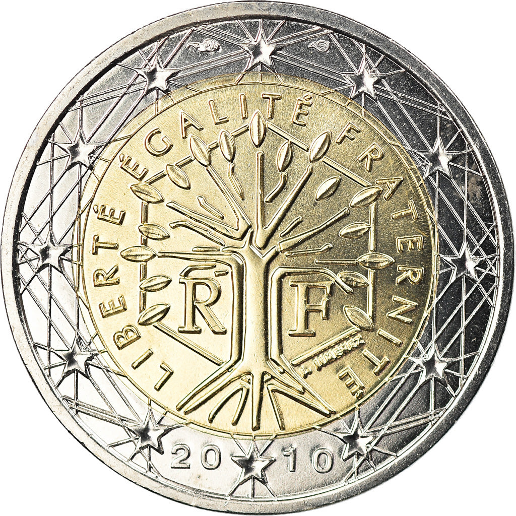 França, 2 Euro, 2010, Paris, BU, MS(65-70), Bimetálico, Gadoury:8a., KM:1414