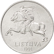 LITHUANIA, 2 Centai, 1991, KM #86, MS(63), Aluminum, 21.75, 1.10