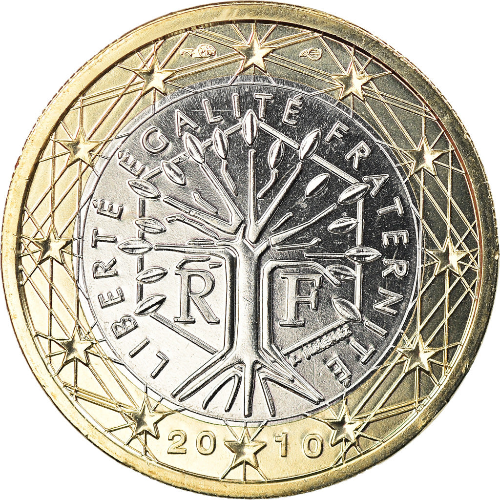França, Euro, 2010, Paris, BU, MS(65-70), Bimetálico, Gadoury:7, KM:1413
