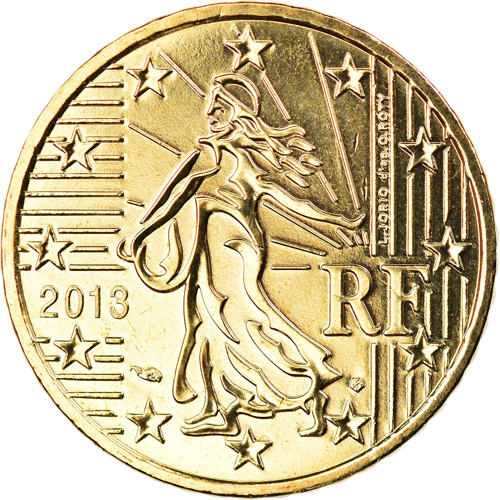 France, 50 Euro Cent, 2013, Paris, BU, MS(65-70), Brass, Gadoury:6a., KM:1412