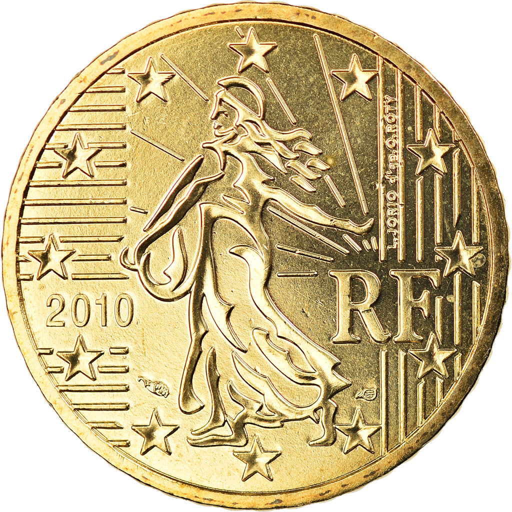 France, 50 Euro Cent, 2010, Paris, BU, FDC, Laiton, Gadoury:6a., KM:1412