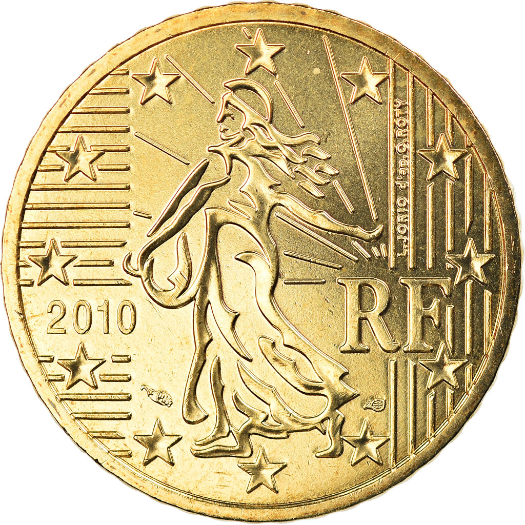 France, 50 Euro Cent, 2010, Paris, BU, MS(65-70), Brass, Gadoury:6a., KM:1412