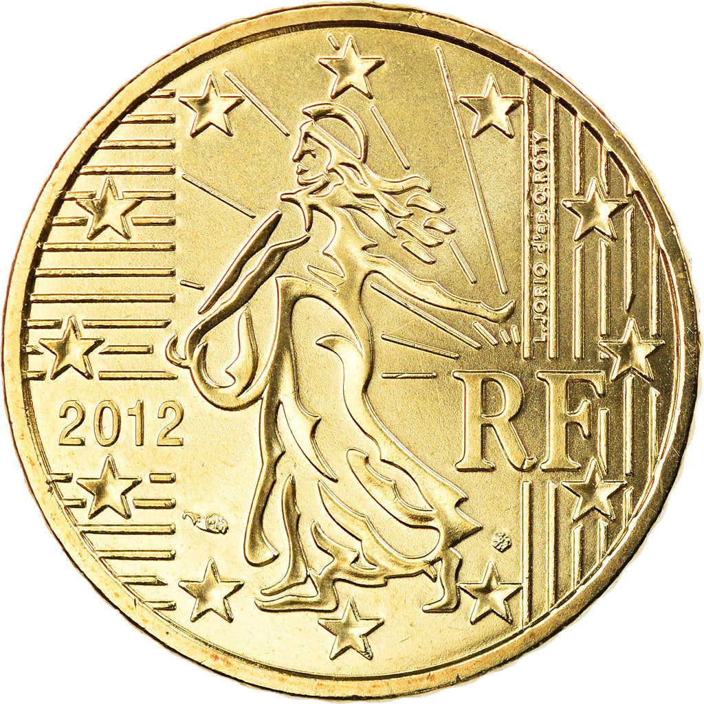France, 50 Euro Cent, 2012, Paris, BU, MS(65-70), Brass, Gadoury:6a., KM:1412