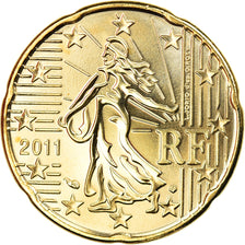 France, 20 Euro Cent, 2011, Paris, BU, MS(65-70), Brass, Gadoury:5a, KM:1411