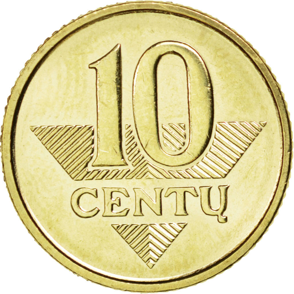 LITHUANIA, 10 Centu, 2008, KM #106, MS(63), Nickel-Brass, 17, 2.63
