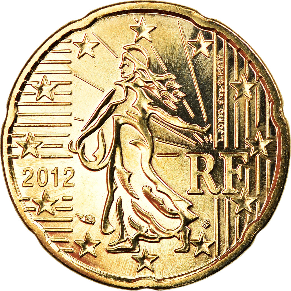 France, 20 Euro Cent, 2012, Paris, BU, FDC, Laiton, Gadoury:5a, KM:1411
