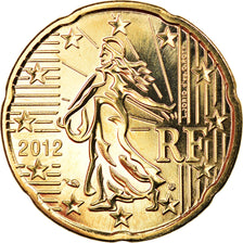 France, 20 Euro Cent, 2012, Paris, BU, FDC, Laiton, Gadoury:5a, KM:1411