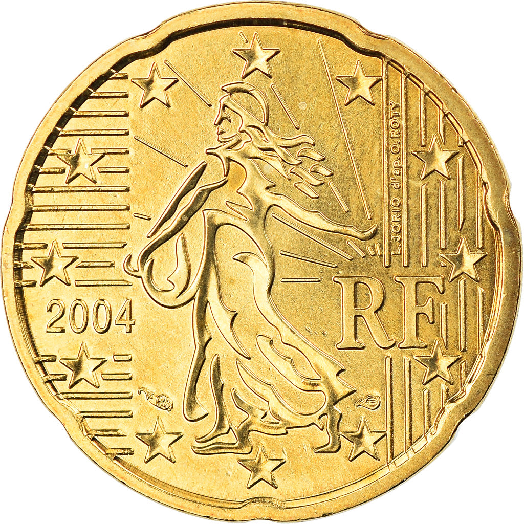 France, 20 Euro Cent, 2004, Paris, BU, MS(65-70), Brass, Gadoury:5., KM:1286