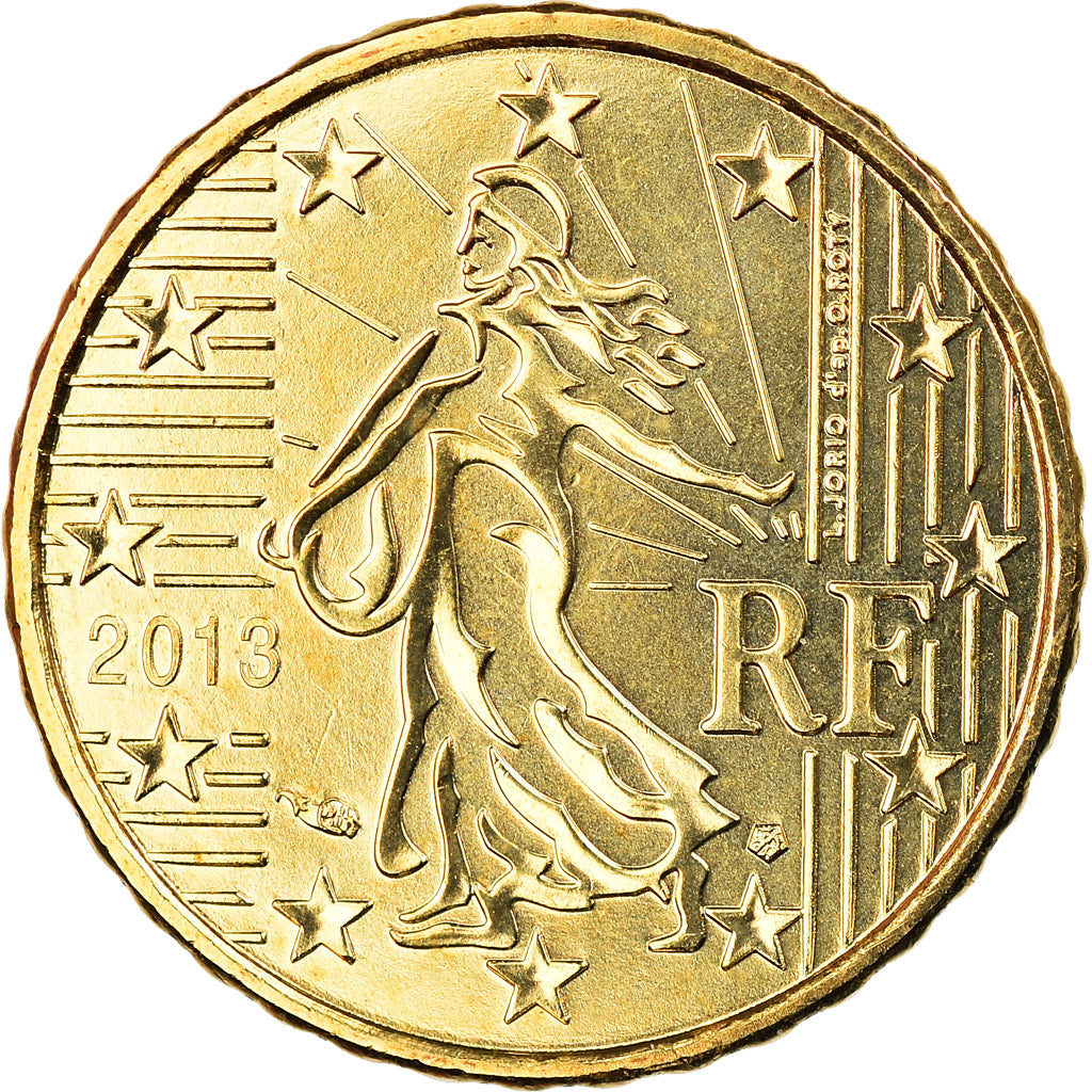 Francia, 10 Euro Cent, 2013, Paris, BU, FDC, Latón, Gadoury:4b., KM:1410