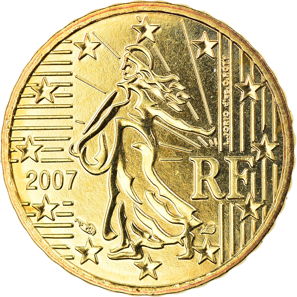 Francia, 10 Euro Cent, 2007, Paris, BU, FDC, Latón, Gadoury:4b., KM:1410