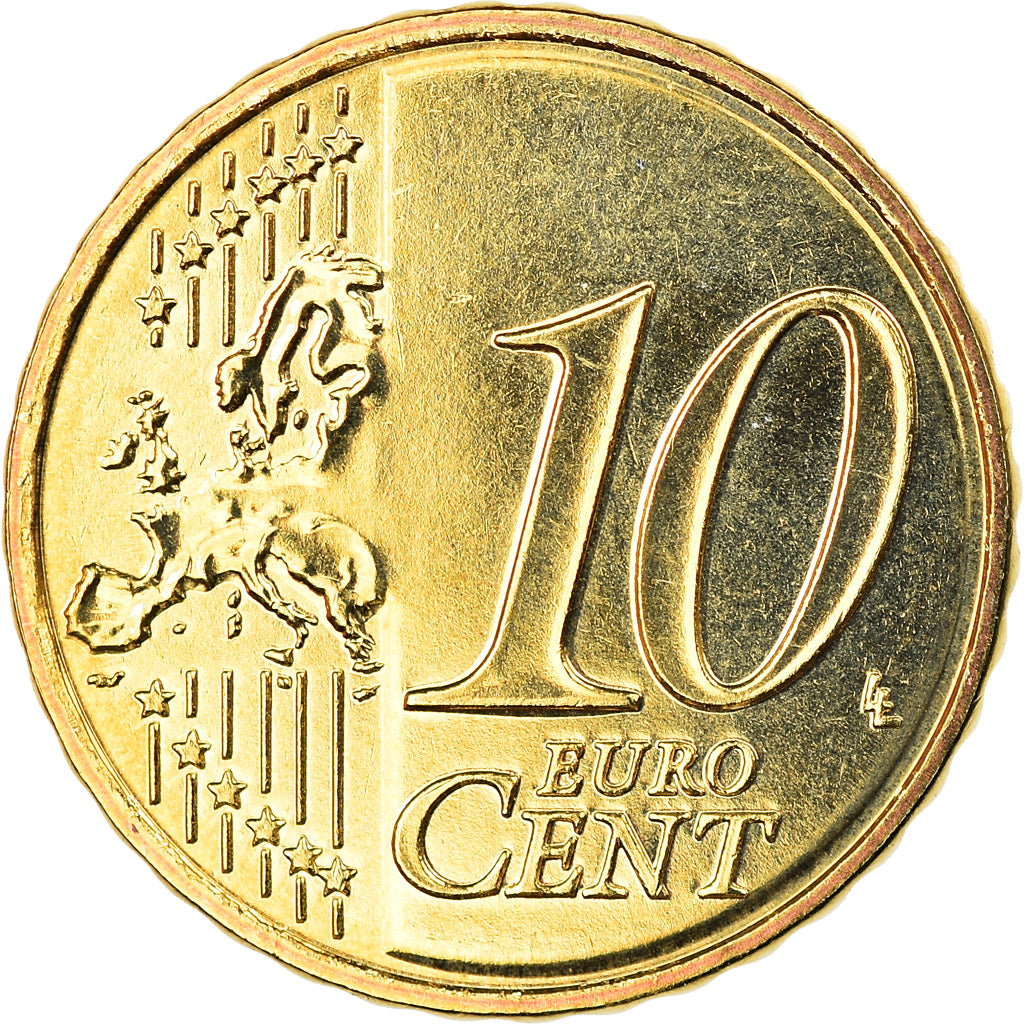 Francia, 10 Euro Cent, 2007, Paris, BU, FDC, Latón, Gadoury:4b., KM:1410