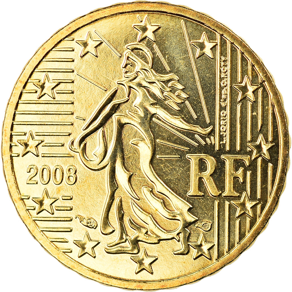 Francia, 10 Euro Cent, 2008, Paris, BU, FDC, Latón, Gadoury:4b., KM:1410