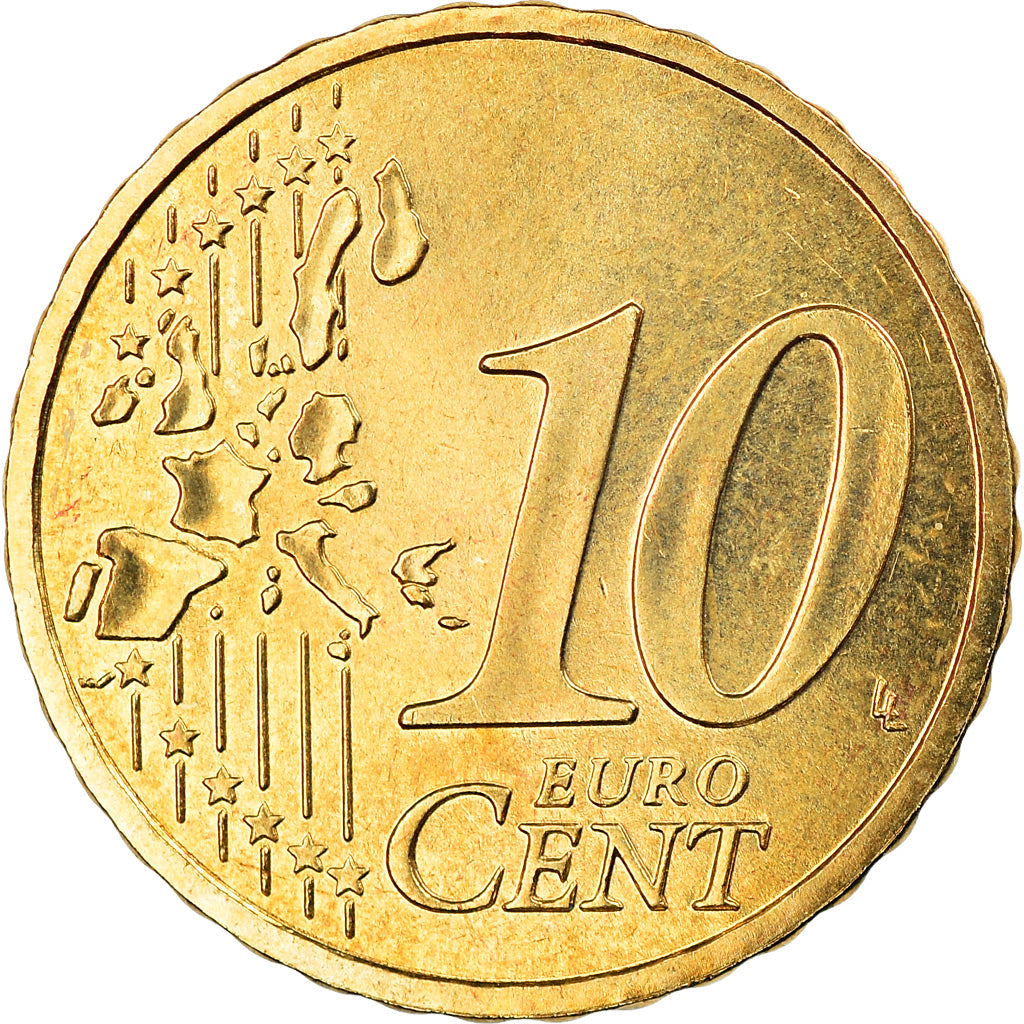 France, 10 Euro Cent, 2004, Paris, BU, MS(65-70), Brass, Gadoury:4a, KM:1285