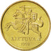 LITHUANIA, 50 Centu, 1998, KM #108, MS(63), Nickel-Brass, 23, 5.99