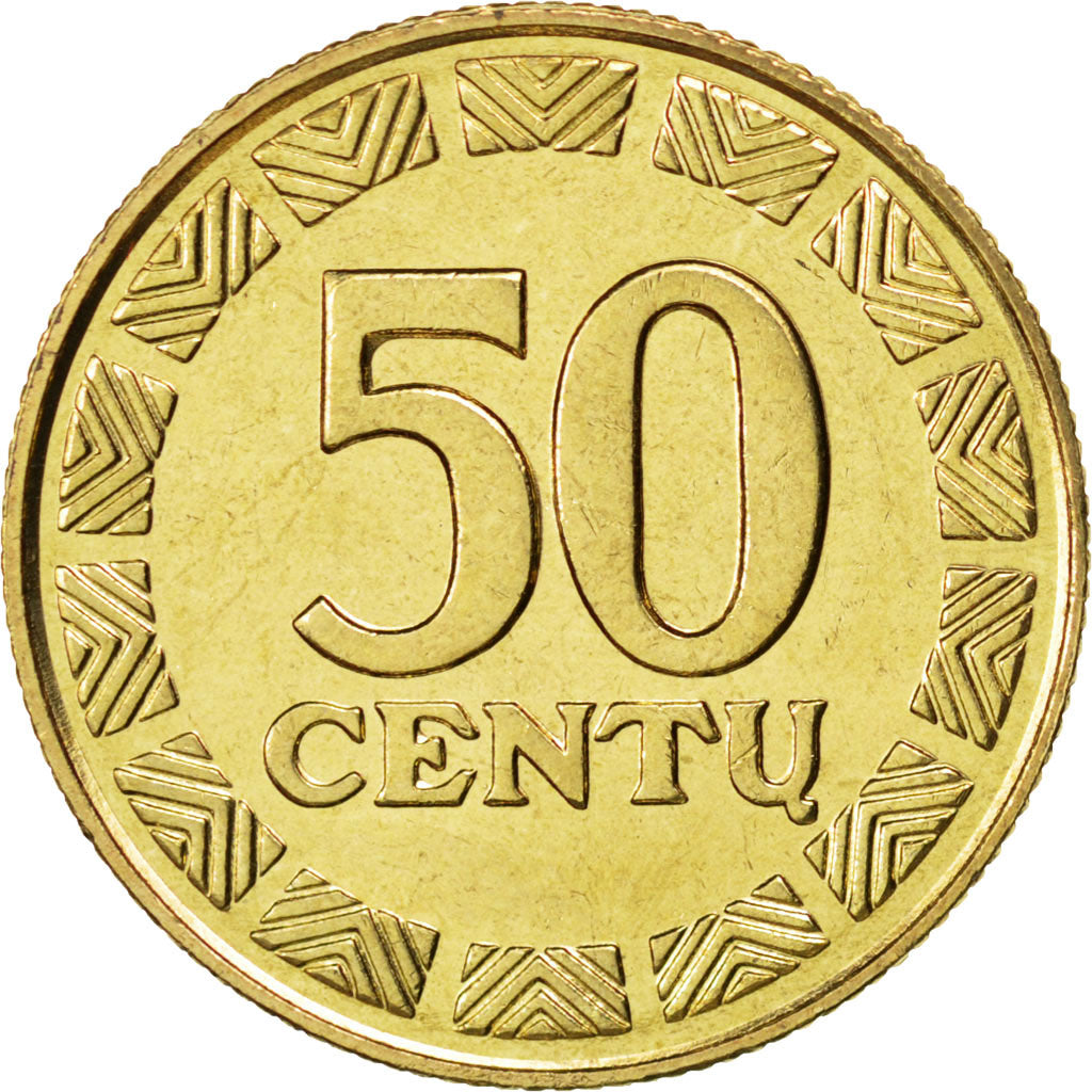 LITHUANIA, 50 Centu, 1998, KM #108, MS(63), Nickel-Brass, 23, 5.99