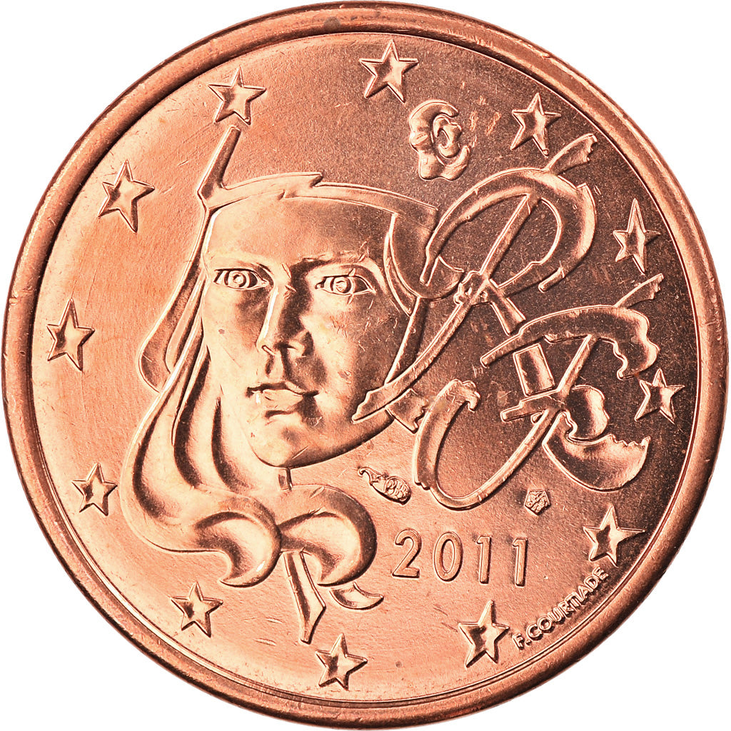 Francia, 5 Euro Cent, 2011, Paris, BU, FDC, Cobre chapado en acero, Gadoury:3