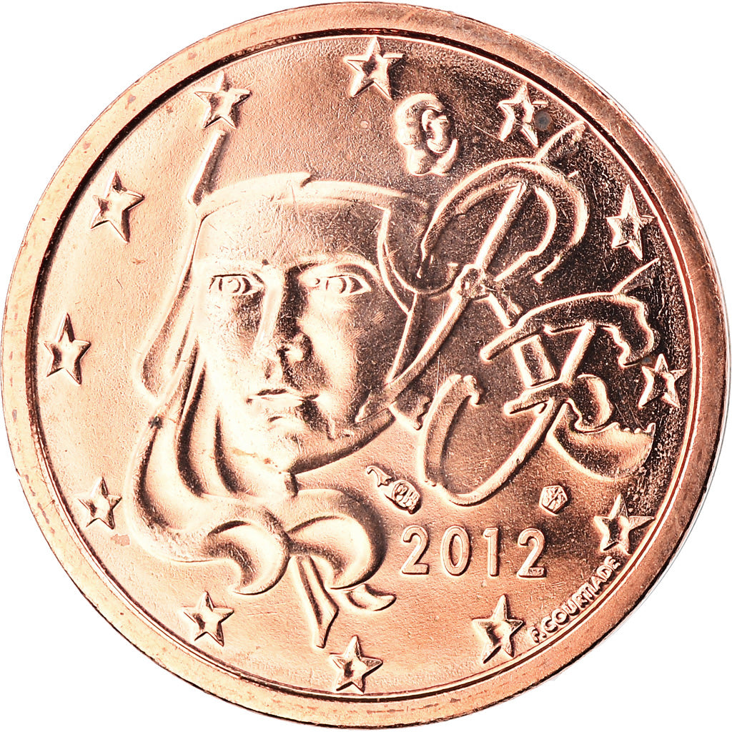 Frankrijk, 2 Euro Cent, 2012, Paris, BU, FDC, Copper Plated Steel, Gadoury:2