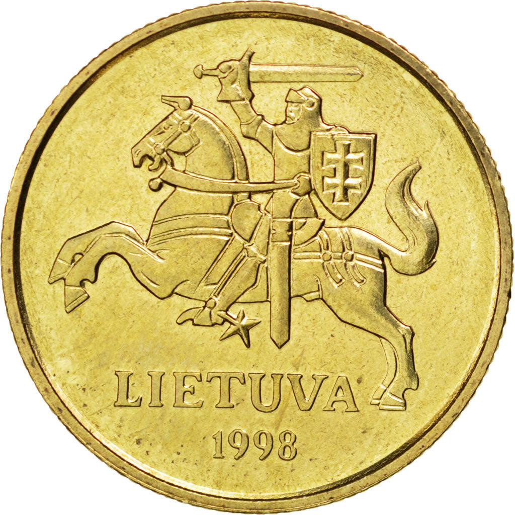 LITHUANIA, 50 Centu, 1998, KM #108, MS(63), Nickel-Brass, 23, 5.97