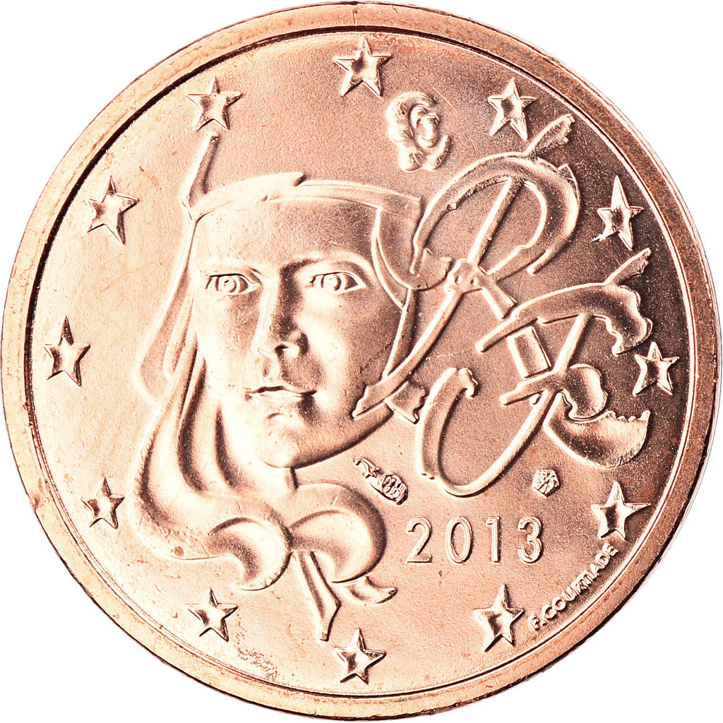 France, 2 Euro Cent, 2013, Paris, BU, MS(65-70), Copper Plated Steel, Gadoury:2
