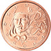 France, Euro Cent, 2002, Paris, BU, MS(65-70), Copper Plated Steel, Gadoury:1