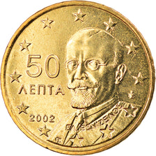 Greece, 50 Euro Cent, 2002, Athens, BU, MS(65-70), Brass, KM:186