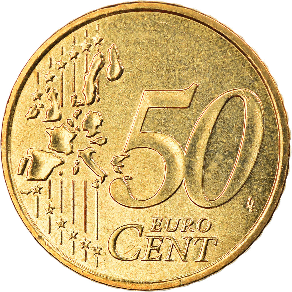 Greece, 50 Euro Cent, 2002, Athens, BU, MS(65-70), Brass, KM:186