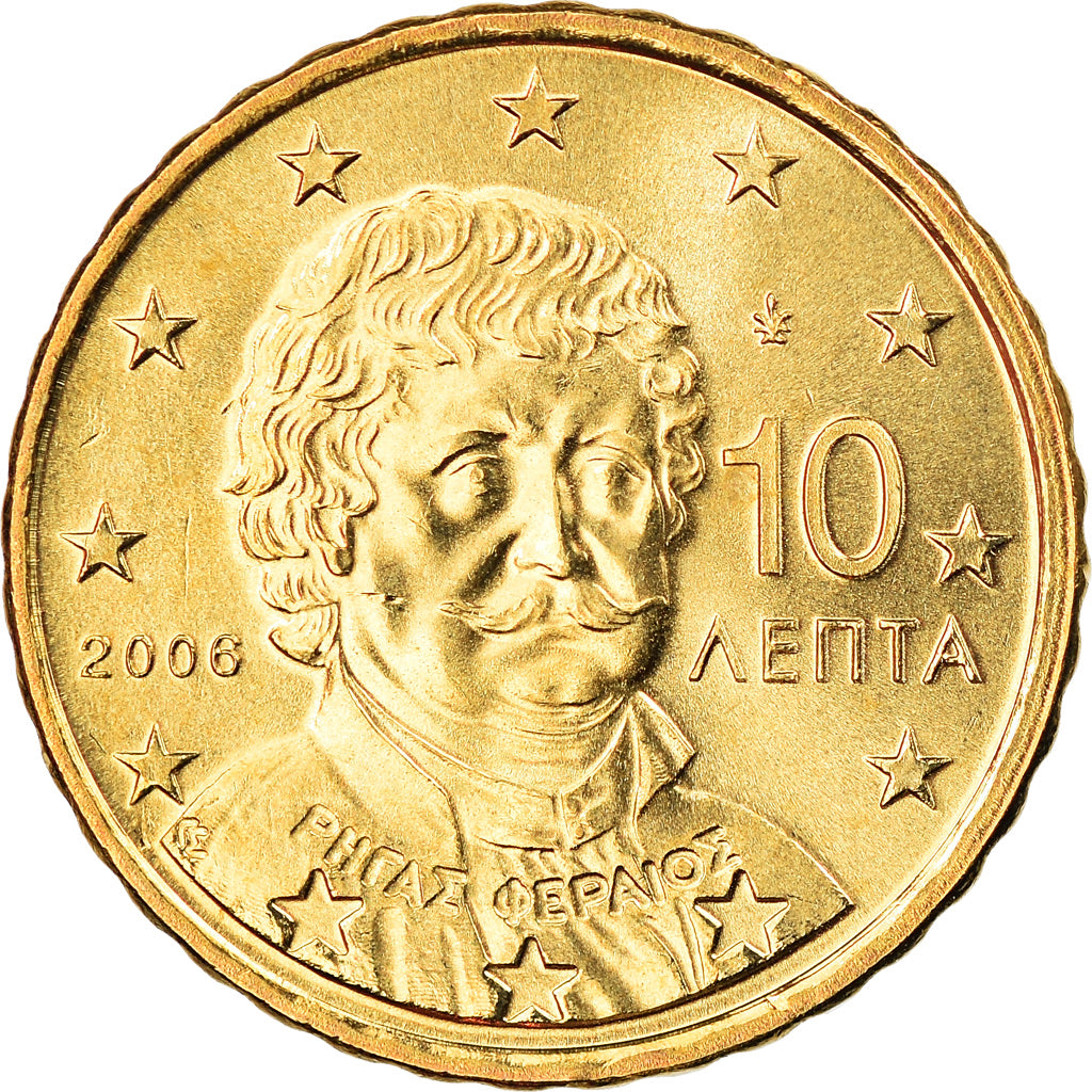 Griechenland, 10 Euro Cent, 2006, Athens, BU, STGL, Messing, KM:184