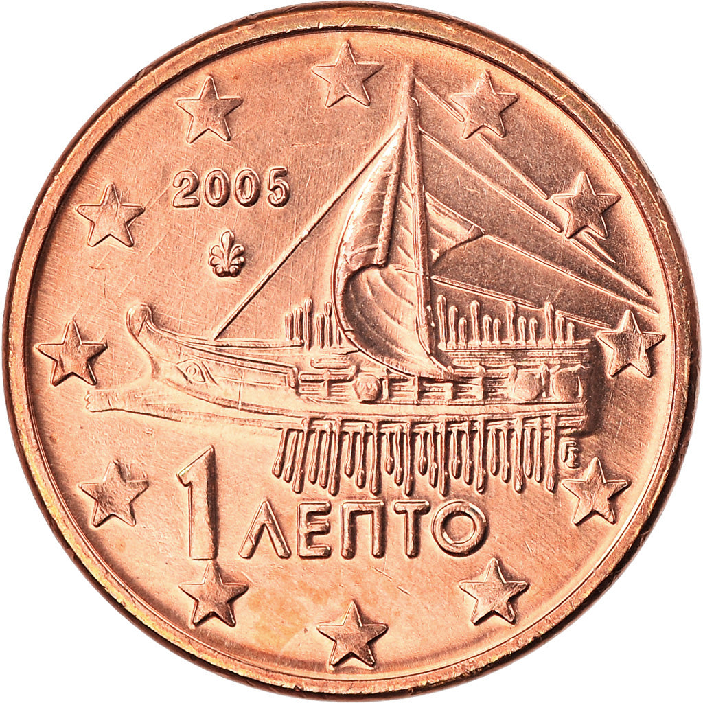 Grecia, Euro Cent, 2005, Athens, BU, FDC, Acciaio placcato rame, KM:181