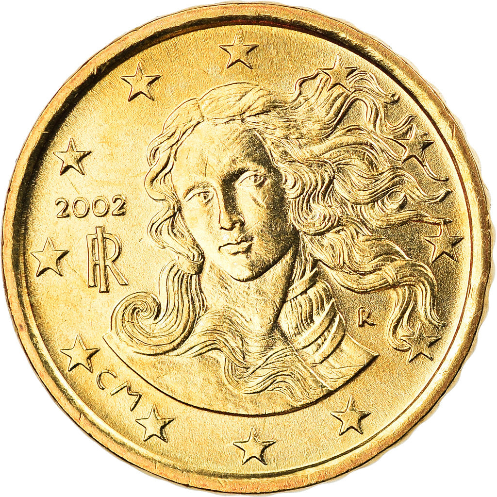 Italien, 10 Euro Cent, 2002, Rome, BU, STGL, Messing, KM:213