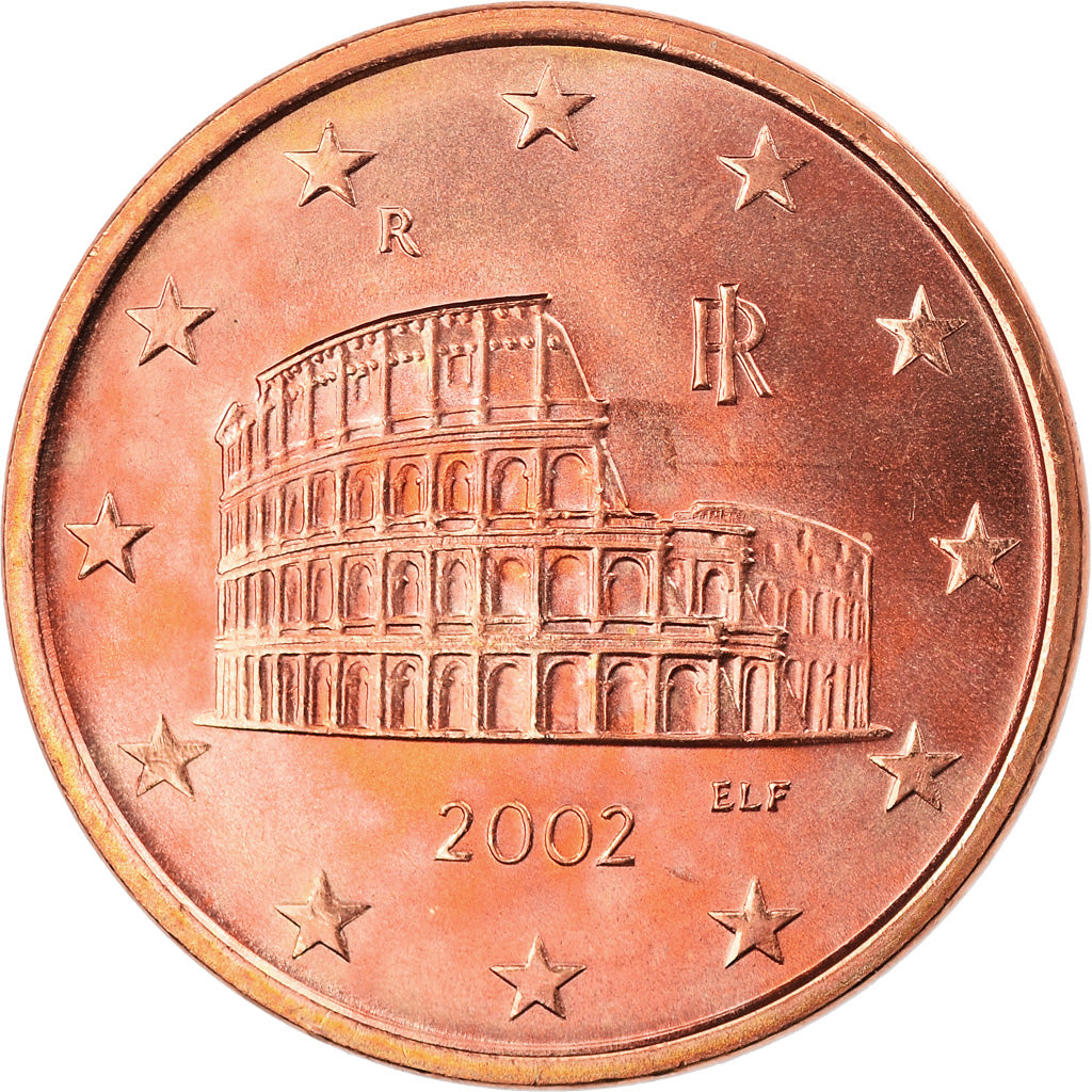 Italy, 5 Euro Cent, 2002, Rome, BU, MS(65-70), Copper Plated Steel, KM:212