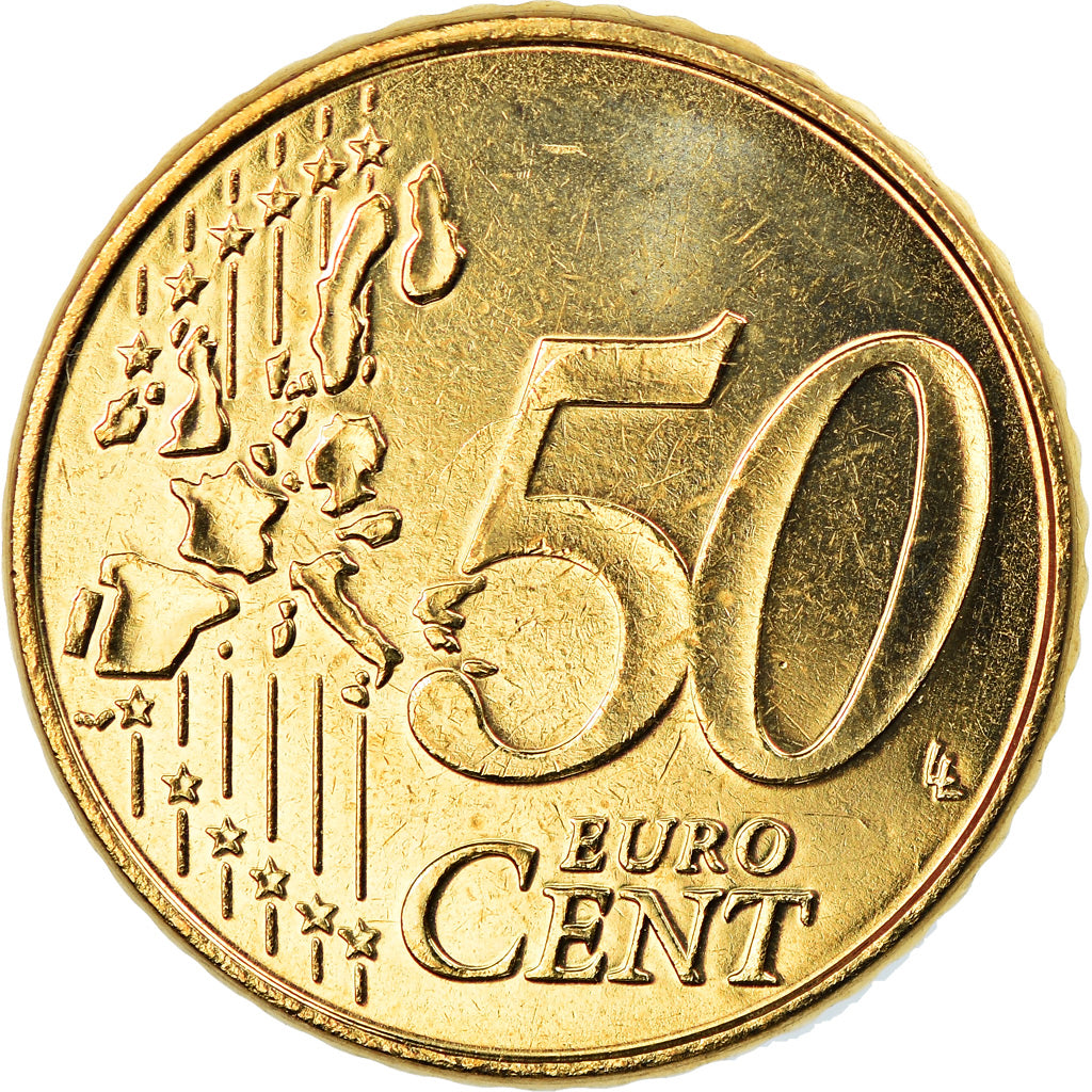 Belgium, 50 Euro Cent, 2002, Brussels, BU, MS(65-70), Brass, KM:229