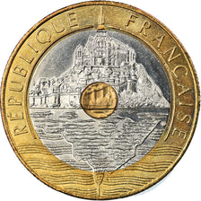 Coin, France, Mont Saint Michel, 20 Francs, 1992, AU(55-58), Tri-Metallic