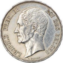 Moneda, Bélgica, Leopold I, 5 Francs, 1853, MBC, Plata, KM:2.1
