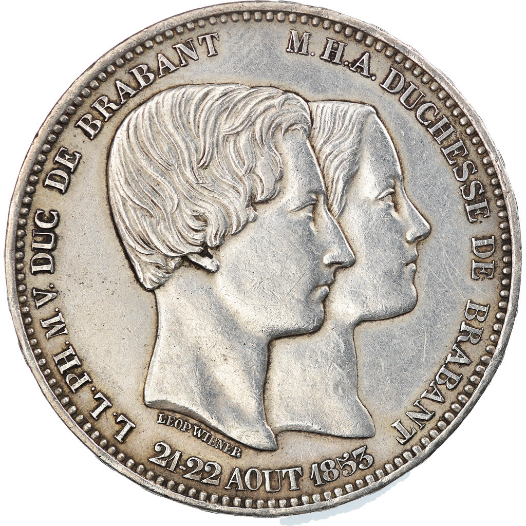 Coin, Belgium, Leopold I, 5 Francs, 1853, EF(40-45), Silver, KM:2.1