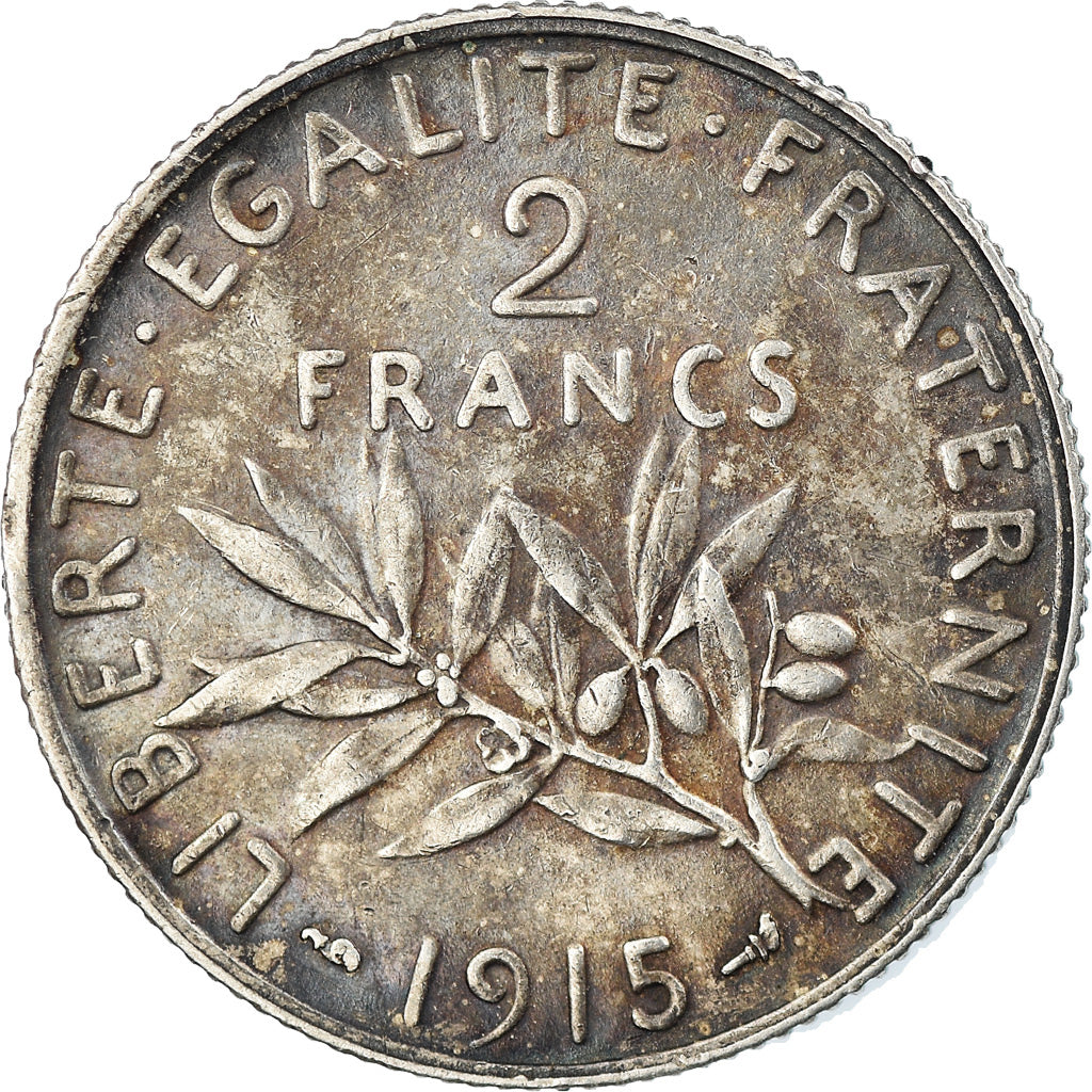 Münze, Frankreich, Semeuse, 2 Francs, 1915, Paris, SS, Silber, KM:845.1