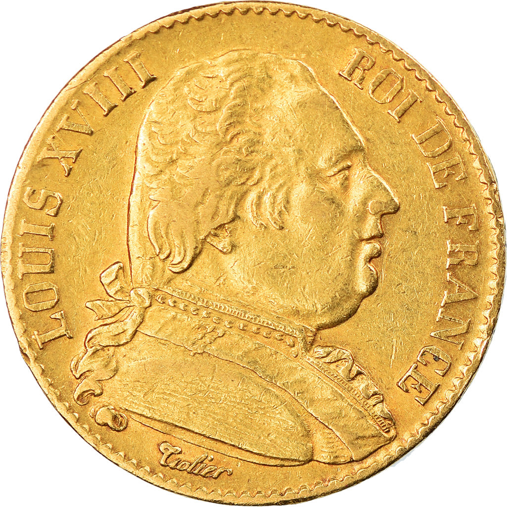 Munten, Frankrijk, Louis XVIII, 20 Francs, 1815, Paris, ZF, Goud