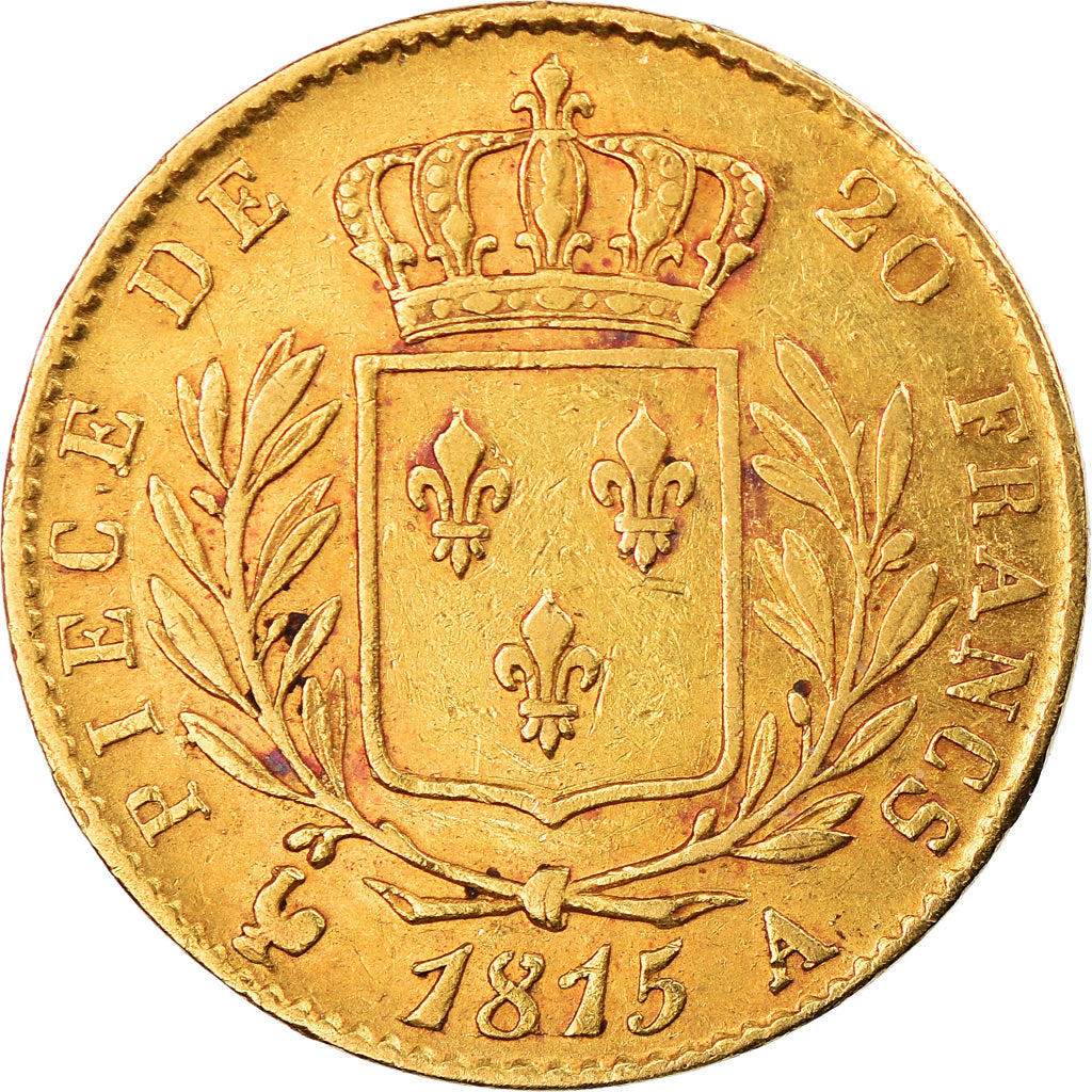 Munten, Frankrijk, Louis XVIII, 20 Francs, 1815, Paris, ZF, Goud