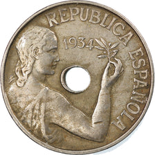 Moneta, Spagna, 25 Centimos, 1934, BB, Rame-nichel, KM:751