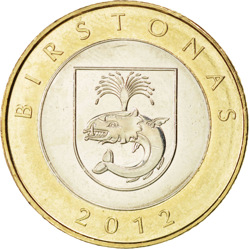Lithuania, 2 Litai, 2012, KM #New, MS(63), Bimetallic, 7.48