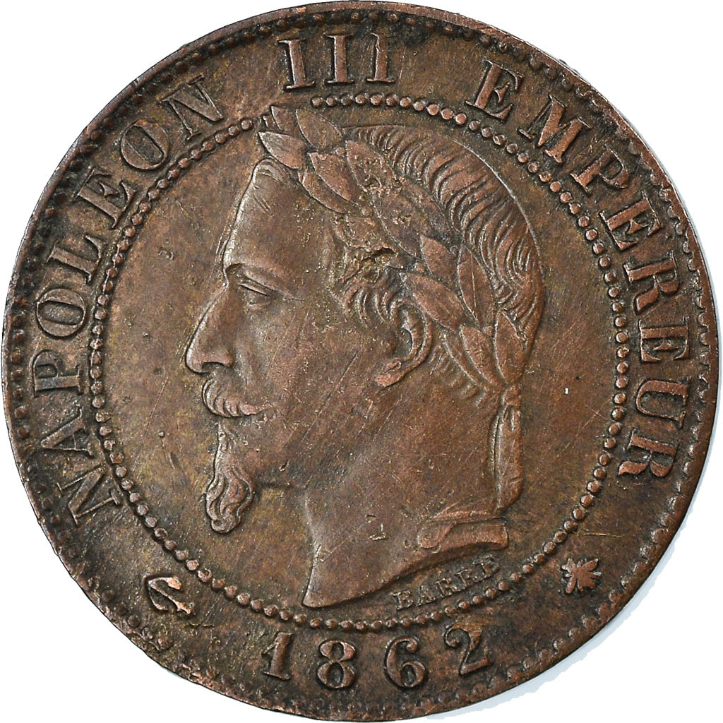 Moneta, Francia, Napoleon III, Centime, 1862, Paris, BB, Bronzo