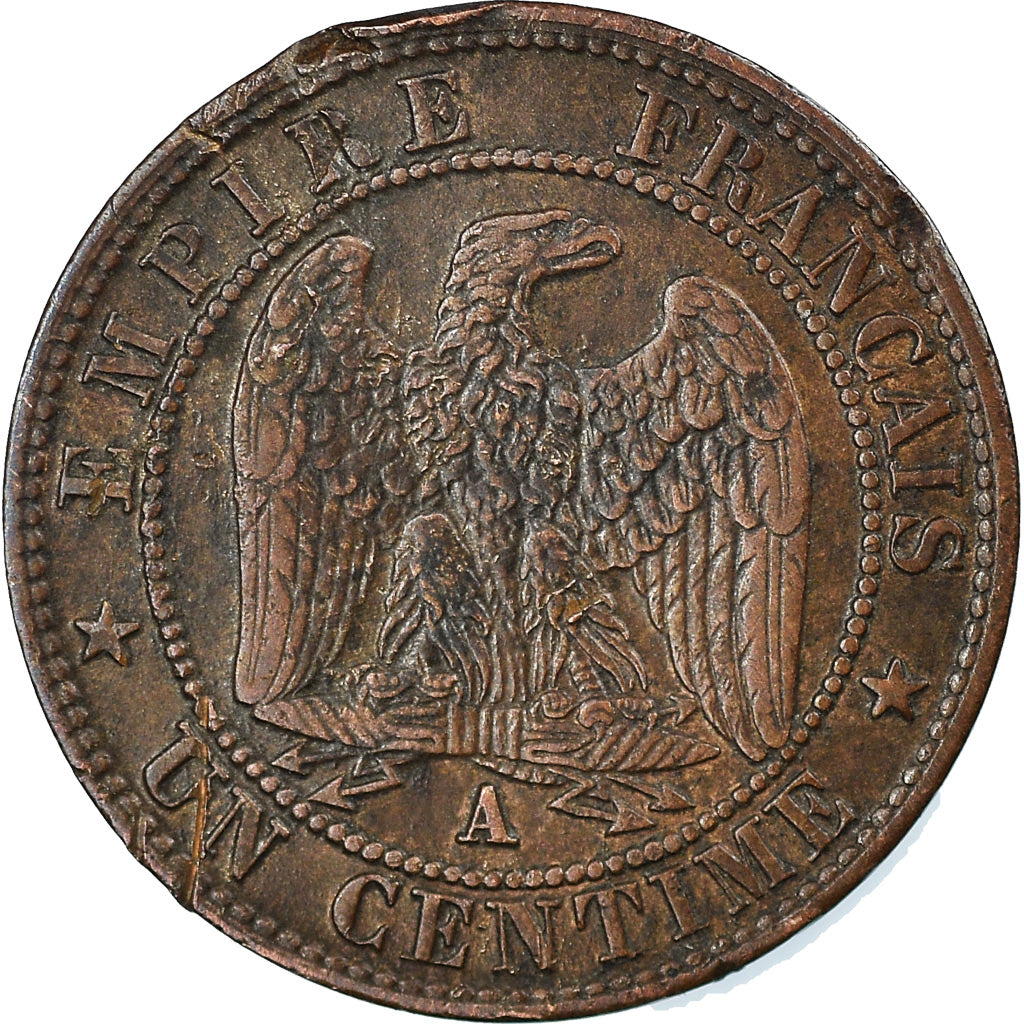 Moneta, Francia, Napoleon III, Centime, 1862, Paris, BB, Bronzo