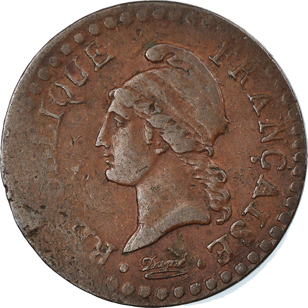 Coin, France, Dupré, Centime, AN 6, Paris, VF(20-25), Bronze, KM:646