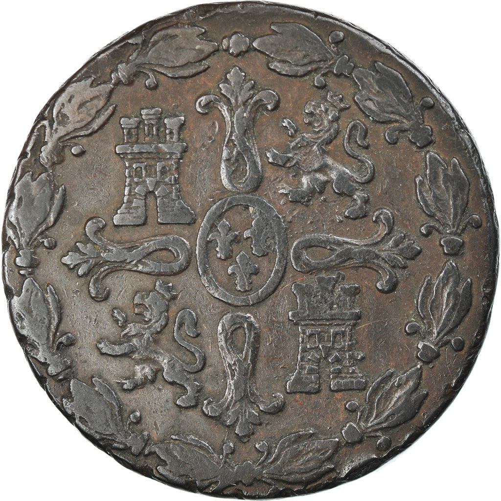 Moneda, España, Ferdinand VII, 8 Maravedis, 1833, Segovia, BC+, Cobre, KM:486.1