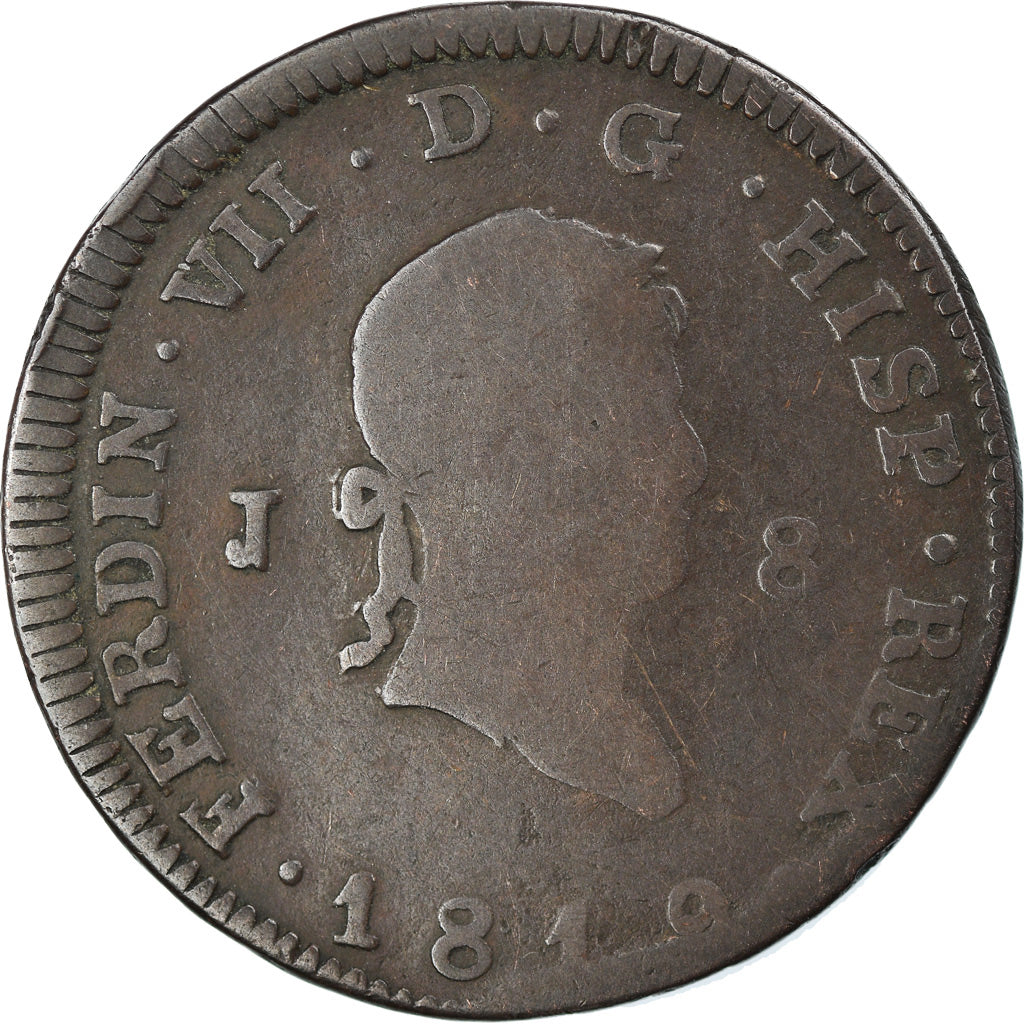 Münze, Spanien, Ferdinand VII, 8 Maravedis, 1819, Segovia, SGE+, Kupfer