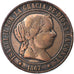 Coin, Spain, Isabel II, 5 Centimos, 1867, Barcelona, EF(40-45), Copper, KM:635.5