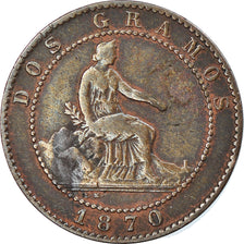 Coin, Spain, Provisional Government, 2 Centimos, 1870, Barcelona, VF(30-35)